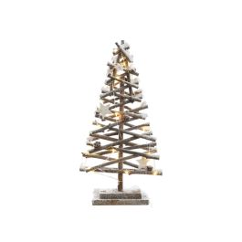 Decoris Árbol de Troncos Micro LED Efecto Nevado 25x12x50cm, Luz Cálida, Interior