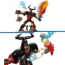 LEGO 76289 Minifigura para construir Thor vs. Surtur, Set de Superhéroe Marvel