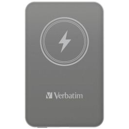 Verbatim Charge 'n' Go Power Bank Magnético Inalámbrico 5000mAh, Carga Rápida 15W / PD20W con USB-C y Diseño Delgado Gris