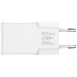 4smarts 541509 Cargador PDPlug Duos Slim 20W GaN USB-C/A y Cable USB-C Carga Rápida Universal Blanco 1,5m