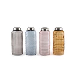 Botella de vidrio pintada 1.3L con tapa de acero - Inde (12 Unidades) Botella de vidrio pintada 1.3L con tapa de acero - Inde (12 Unidades)