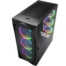 Sharkoon REV300 Torre Gaming E-ATX de Alto Rendimiento con 7 Ventiladores PWM, Panel Frontal Rejilla y Cristal Templado Negro