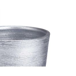 Set 2 Macetas Ceramica Rayas 20 25Cm Plata Ibergarden Set 2 Macetas Ceramica Rayas 20 25Cm Plata Ibergarden