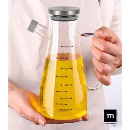 La Mediterran Aceitera de Borosilicato con Tapa de Acero Inoxidable 900ml - 16x10.8x22.2 cm