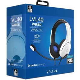 Auriculares con cable para juegos PDP LVL40 para PS4 y PS5 - Blanco Auriculares con cable para juegos PDP LVL40 para PS4 y PS5 - Blanco