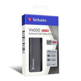 Verbatim Vx500 SSD Externo 240GB USB 3.1 Gen 2 Alta Velocidad Lectura/Escritura hasta 500 MB/s con Cables USB-A y USB-C