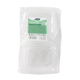 Algon Set de 4 Envases Contenedores Ovalados con Tapa Bisagra de Polipropileno (PP) 375 - Medidas: 14 x 12,5 x 4 cm (12 Unidades) Algon Set de 4 Envases Contenedores Ovalados con Tapa Bisagra de Polipropileno (PP) 375 - Medidas: 14 x 12,5 x 4 cm (12 Unidades)