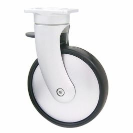 STAMPMATIC Rueda Giratoria Giotto Aro Goma Ø130 H185 Plástico Freno Integral Aluminio Ral 9006 Carga 130kg Banda Negra Precio: 19.49999942. SKU: B1AB6QXLCG