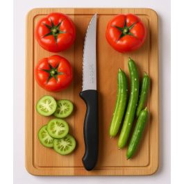 Cuyfor Set 6 Cuchillos Microdentados 9.5 cm para Cocina Profesional