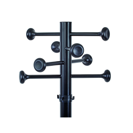 Maul Perchero Metálico 390x1750x390 mm, Negro, 8 Ganchos para Abrigos y Soporte para Paraguas