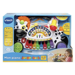 Vtech Baby Jungle Rock - Zebre Piano - Juguete musical para niños con piano interactivo y micrófono