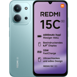 XIAOMI MZB0LITEU Redmi 15C 5G NFC 6.9" HD+ 120Hz 4GB/128GB Mint Green Precio: 130.78999989. SKU: B17JFQJXFN