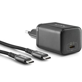 NGS BUD65W-C Cargador de Pared GaN 65W con USB-C y Cable Tipo-C a Tipo-C de 1.5m para Smartphones y Portátiles