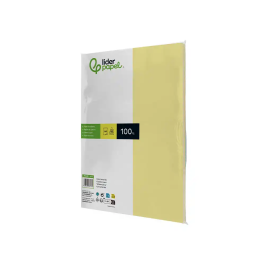 Liderpapel Papel Color A4 80gr Amarillo Paquete de 100 Hojas