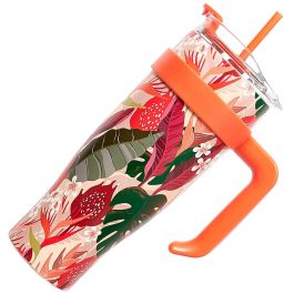 Cook Concept Mug Térmico 1,2L Miami Paradis - Diseño Tropical, Mantiene Temperatura 6h, Acero Inoxidable