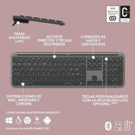 Teclado Logitech Gris Qwerty Español QWERTY