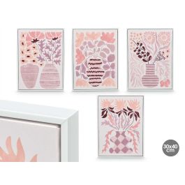 Cuadro Lienzo Marco Blanco Jarrones Rosa Surtidos Giftdecor 30X40CM (4 Unidades) Precio: 38.95000043. SKU: B12DPAP6V9