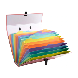 Exacompta Maletin Aquarel Clasificadora Fuelle 18 Departamentos Carton Colores Surtidos