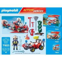 Playmobil 71825 Quad de Bomberos Action Heroes con Figura Bombero, Cabestrante, Cañón de Agua, Extintor y Hacha, Juguete para Niños +4 años