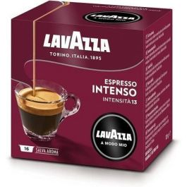 Lavazza 08602 Cápsula de café Intensamente para máquinas A Modo Mio, blend de gran cuerpo y sabor excepcionalmente lleno, caja de 16.