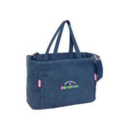 Bolso Benetton Denim Azul 40 x 31 x 17 cm Precio: 18.49999976. SKU: B1E3T7ENS8