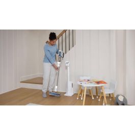 Shark BU3521EU Aspiradora escoba 2 en 1 sin bolsa, Ciclónico, Secar, Azul/Blanco, 240W, 40 min autonomía