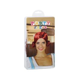 Peluca Pelirroja Tirolesa Con Moños 240 gr - Accesorio para Fiestas Temáticas y Oktoberfest