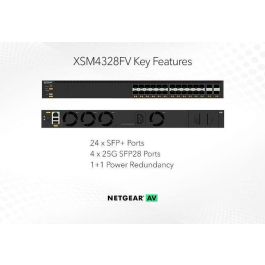 NETGEAR Switch M4350-24F4V 24x 10G SFP+ 4x SFP28 Gestionado L3 Montaje en Rack 1U