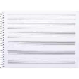 Liderpapel Bloc de Música Pentagrama 3mm Cuarto 20 Hojas 100g/m2 Apaisado