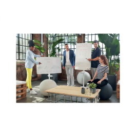 Nobo Pizarra de conferencia magnética doble cara con ruedas, blanca, 680x1040 mm