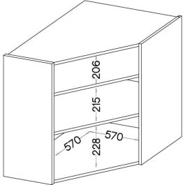 Mueble alto de esquina - MODENA - 89 x 89 cm - Roble artesanal y negro mate - CUISINIER