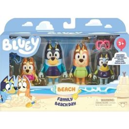 Figuras en miniatura - MOOSE TOYS - La familia en la playa (4 figuras) - Bluey