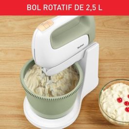 MOULINEX Robot repostero, Batidora de mano, 500W, 5 velocidades, bol 2,5L, 2 batidores + 2 ganchos amasadores, Prep'Mix+ HT464010