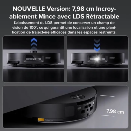 Roborock ROB1742563566143 Robot Aspirador Negro 22.000 Pa Antienredos DuoDivide Diseño Ultrafino Cepillo FlexiArm