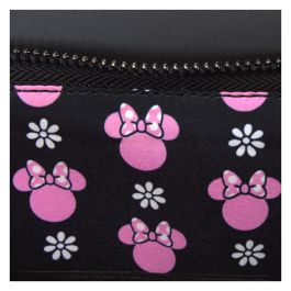 Loungefly Bolso Bandolera Minnie Disney Floral Rock the Dots Piel Vegana con Correa Ajustable y Muñequera