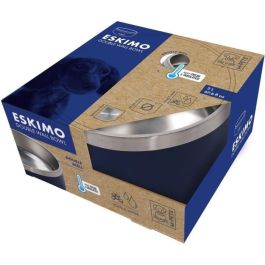 Cuenco - M PETS - ESKIMO - Doble pared 2 L - Azul - Acero inoxidable, antideslizante, inodoro, inoxidable, lavable