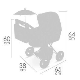 Coche de muñeca plegable capriccio con sombrilla y bolso - para muñecas de hasta 48 cm. 38x65x60 cm