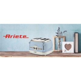Ariete 156/05 Tostador 4 Ranuras Azul con Selector de 6 Niveles de Tueste, Descongelar, Recalentar y Cancelar, Bandeja Recogemigas Extraíble