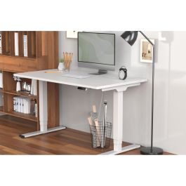 DIGITUS Bastidor de Mesa Eléctrico Altura Regulable, Dual-Motor, 3 Etapas, Blanco, 100 kg, 2 Patas