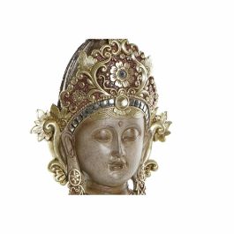 DKD Home Decor Figura Buda Cabeza Oriental Resina y Metal Dorado y Marrón 15x7x38 cm