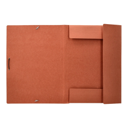 Liderpapel Carpeta de Gomas Tres Solapas Cartón Compacto Folio Color Cuero