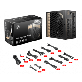 MSI MEG AI1300P PCIE5 Fuente de Alimentación ATX 1300W 80 PLUS Gold Totalmente Modular Negro