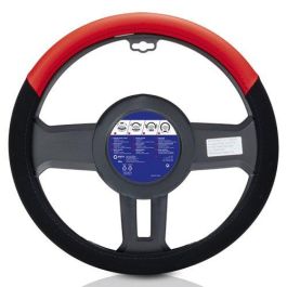 Sparco SPCS122RS Funda de Volante Universal Rojo para Diámetros 37-38cm, Fabricada en Ante PVC, Agarre Cómodo y Antidesgaste