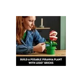 Lego Super Mario 71426 Planta Piraña, Figura Articulada con Tubo y 2 Piezas, Modelo para Adultos, Idea de Regalo