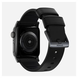 Nomad Modern Strap Active Band Pro para Apple Watch Ultra / 46mm, Correa de Cuero y Acero Inoxidable Ajustable, Negro - Tallas 42/44/45/49 mm