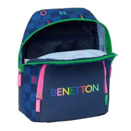 Mochila Benetton Damero Azul marino 25 x 30 x 13 cm