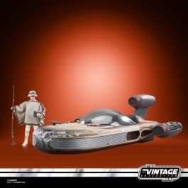 Hasbro Star Wars: Una Nueva Esperanza Figura Luke Skywalker (Tatooine) con Landspeeder y Accesorios Vintage Collection 9.5cm