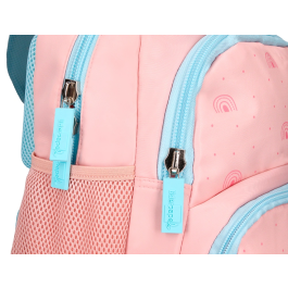 Liderpapel Mochila Escolar Multibolsillo Infantil Rosa Rainbows 350x110x270 mm