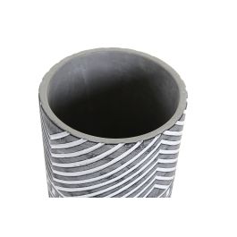 DKD Home Decor Macetero Boho Gris Blanco Cemento y Pino 14.3 x 26.2 x 14.3 cm (2 Unidades)