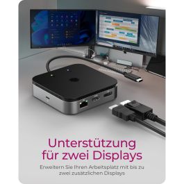 ICY BOX IB-DK408-C41 Docking Station USB4/Thunderbolt 4 7-en-1 PD 60W para PC/Mac, HDMI 2.1, DisplayPort 1.4, Ethernet